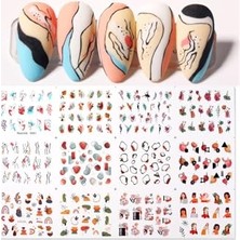 Defne Store Su Transferli Nail Art Sticker D001 (51025-1) 3996