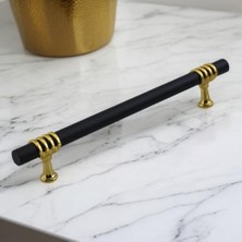 Defne Store Eylül Mobilya Mutfak Dolabı Çekmece Dolap Kulpları Kapak Kulpu Kulbu Siyah Altın 192 mm Metal Kulp