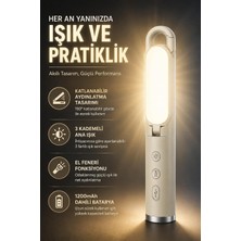 Coverzone Şarjlı Katlanabilir Ent Kamp Lambası Type-C 3W 1200MAH El Feneri DH01
