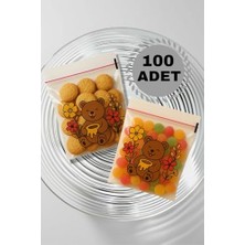 Defne Store Oyuncak, Hyd 100 Adet Ayıcık Figür Poşeti Bantlı Şeffaf Poşet Hediyelik 10X15 cm Yapışkanlı Jelatin