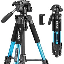 Defne Store Q111 Alüminyum Tripod; 139,7 cm Yükseklik, 5 kg Taşıma Kapasitesi ve Mavi Renk