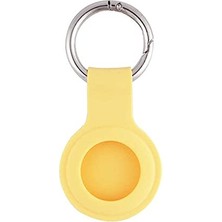 Defne Store Airtag ile Uyumlu Silikon Anahtarlık Kılıfı, 01 Sarı