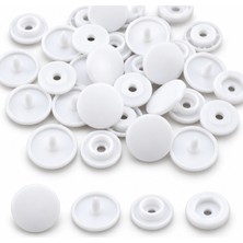 YF Store 100 Takım 12 mm Beyaz Plastik Çıtçıt