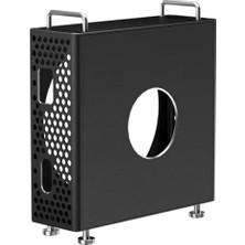 Defne Store Mac Mini M4 M4 Pro Standı Siyah; Alüminyum Dikey Koruyucu Kasa, Havalandırmalı Metal Mac Mini Tutucu, Port Erişimli Ayaklı Masaüstü Stand, 2024 Uyumlu