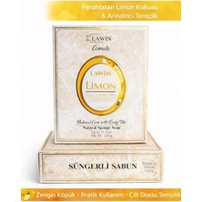 Defne Store Limon Özlü Doğal Süngerli Sabun Hassas Ciltler Için Köpüren Süngerli Banyo Sabunu
