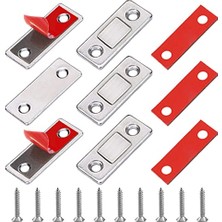 Defne Store 3'lü Set Dolap Kapısı Mıknatısları, Mobilya Kapısı Mıknatısları, Güçlü Kapı Mıknatısları, Ultra Ince, Kendinden Yapışkanlı Manyetik Kapı Kilidi, Çekmece Dolabı, Sürgülü Kapı Mıknatısları (Gümüş)