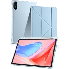 Defne Store Xiaomi Redmi Pad 2 ile Uyumlu Standlı Kalem Bölmeli Uyku Modlu Akıllı Kılıf Kapak, Mavi