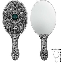 Defne Store Gümüş Akik Taşlı El Aynası