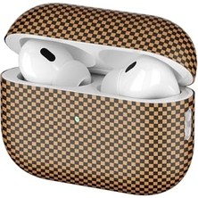 Defne Store Apple ile Uyumlu Airpods Pro 2 Airbag 43 600D Karbon Fiber Kulaklık Kılıfı Gold