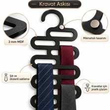 Doalino Mıknatıslı Ahşap Kravat Askısı – Dolap Içi Kravat Düzenleyici Organizer