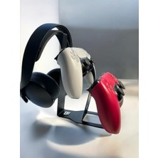 Defne Store Siyah Metal Duvar Tipi Stand; Ps4, Ps5 ve Xbox Kumandası ile Kulaklık Için