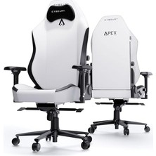 Defne Store Arctic White Oyun ve Ofis Koltuğu, 4d Kolçak, Dahili Bel Desteği, Pu Deri, Yatma ve Eğim
