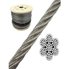 Defne Store Güney (G803) Paslanmaz 316 Kalite Krom Çelik Halat 7X19 2 mm 10 mt