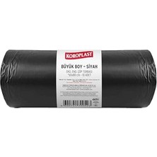 Defne Store Ekonomik Endüstriyel Büyük Siyah Çöp Torbası 10'lu 65X80 cm Kalın Dayanıklı Çift Katlı Geri Dönüştürülebilir