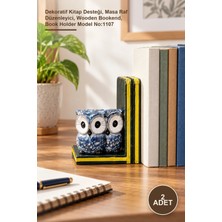 Yenilig 2 Adet Ahşap Baykuş Kitap Tutacağı – Dekoratif Kitap Desteği, Masa Raf Düzenleyici, Wooden Bookend, Book Holder Model NO:1107
