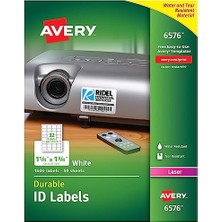 Defne Store Lazer Yazıcılar Için Dayanıklı Beyaz Kapak Kimlik Etiketleri, 1.25" x 1.75", 1600'LÜ Paket (6576)