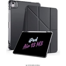 Defne Store iPad Air 13 Inç 2025 M3 Çip Uyumlu Üç Katlı Akıllı Kılıf, Kalem Bölmeli ve Standlı