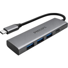 Defne Store 4-In-1 Usb-C Hub, 3x USB 3.0 5gbps, 1x Usb-C 5gbps, Hızlı Veri Transferi, Kompakt ve Dayanıklı, Alüminyum Alaşım, Windows Macos Linux ve Android Uyumlu, SWR5041/00