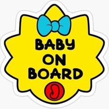 Defne Store Arabada Bebek Var Baby On Board Sticker Yapıştırma 19 Cm, Renkli, EYMSS153