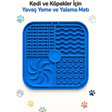 Arbolos Kedi ve Köpekler Için Silikon Yavaş Yeme ve Yalama Matı Mavi