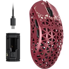 Defne Store R5 Ultra Karbon Fiber Hyperspeed Kablosuz Gaming Mouse; 39G Süper Hafif, PAW3950MAX Sensör, 42000 Dpı, 8000Hz Kablosuz Polling, Bt/2.4g/kablolu Usb-C, Windows/mac Uyumlu, Red