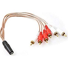 Defne Store SL-DCR36 Dc3.5/f To Rca/m*6 Kablosu, Siyah