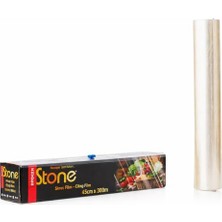 Defne Store Pvc Streç Film Rulosu – Kesici Kutulu, Güçlü ve Esnek Gıda Streç Film, Buzdolabı & Mikrodalga Uyumlu, Mutfak ve Catering Kullanımı, 1 Paket (45 cm x 300 M)