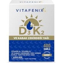 Defne Store D3 K2 Vitamini ve Kabak Çekirdeği Yağı Içeren 1000 Iu 20 ml D3K2 Damla Takviye