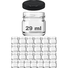Defne Store Kavanoz, Afracam 29 ml Konserve Küçük Numune Siyah Metal Kapaklı Şeffaf Cam 29 cc Paşabahçe (25)