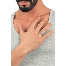 Defne Store Erkek Antik Gümüş Kaplama Ayarlanabilir Çift Başlı Kurukafa Yüzük