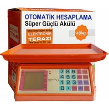 Defne Store Terazi, Hesaplamalı Elektronik 40 kg Şarjlı Akülü Dijital Market Kantarı Hafıza 2 Taraflı Işıklı Ekran