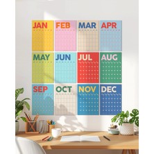 Bi'aldım Tarihsiz Aylık Duvar Planlayıcısı, Zamansız Duvar Takvimi, Canlı Renkler