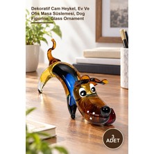 Yenilig 3 Adet El Yapımı Murano Cam Köpek Figürü – Dekoratif Cam Heykel, Ev ve Ofis Masa Süslemesi, Dog Figurine, Glass Ornament