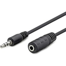 Defne Store HDX1004 3.5 mm Trs Aux Uzatma Kablosu 1.2 Metre, Erkek-Dişi Kulaklık, Hoparlör, Pc ve Araba Uyumlu Stereo Ses Uzatma Kablosu, Siyah