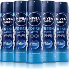 Defne Store Erkek Sprey Deodorant Fresh Active 150 MLX5ADET, 48 Saat Deodorant Koruması