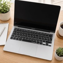 Defne Store MacBook Air 13 A1369 A1466 ve Pro A1278 A1425 A1502 A1286 A1398 Için Türkçe Q Siyah Silikon Klavye Koruyucu