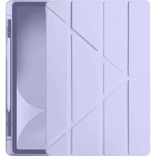 Apple iPad Pro 11 (2024) Kılıf Kalemlikli Hugo Tablet Kılıfı - Lila