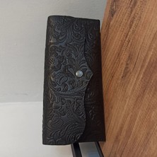 Matruşka Deri Sanat Tasarım Hâkiki Deri Portföy Cüzdan (Siyah)