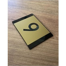 Defne Store Minimal Gold Tasarım Kendinden Yapışkanlı Daire Kapı Numarası -9