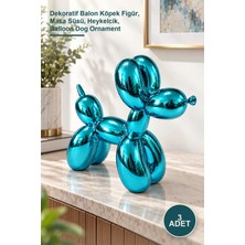 Yenilig 3 Adet Polyester Balloon Dog Köpek Figürü – Dekoratif Balon Köpek Figür, Masa Süsü, Heykelcik, Balloon Dog Ornament