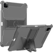Defne Store Kılıf; Apple iPad Air 11INÇ M2/m3 2025-2024 Için, Kalem Bölemli Standlı Darbelere Dayanıklı Şeffaf Kapak Siyah