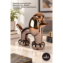 Yenilig 2 Adet Balon Köpek Figürü – Polyester Dekoratif Figür, Masaüstü Süs, Modern Heykelcik, Balloon Dog Figurine
