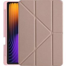 Xiaomi Pad 7 Pro Kılıf Kalemlikli Mars Tablet Kılıfı - Rose Gold