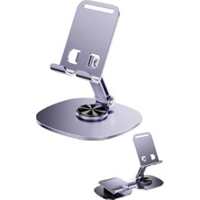 Defne Store Kyrotech Metal Alüminyum 360 Derece Dönebilen Yk Design Masa Üstü Telefon Tutucu; Yüksekliği Ayarlı, Profosyonel Kullanıma Uygun, Darbelere Dayanıklı, Tüm Telefonlara Uyumludur