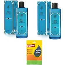 Defne Store Aqua Kolonya, 2X250 Ml, Mavi, Çok Amaçlı Mikrofiber Bez Hediyeli
