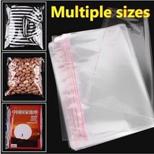 Defne Store Şeffaf Bantlı 35X50 cm Parlak Jelatin Poşet, 100 Adet, Şeffaf Hediye Poşeti