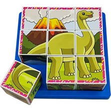 Defne Store Dinozorlar 3D Puzzle Seri 1, (9 Küp 6 Dinazor Yapboz)