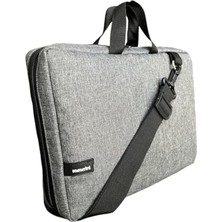 Defne Store Omuz Askılı 14 Inç Apple, Samsung, Huawei, Lenovo ile Uyumlu Tablet Çantası, 360° Şok Emici, Suya Karşı Dayanıklı, Çok Bölmeli - 12” - 13.2” - Gri
