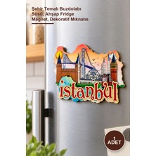 Yenilig 1 Adet Ahşap Istanbul Magnet – Şehir Temalı Buzdolabı Süsü, Ahşap Fridge Magnet, Dekoratif Mıknatıs