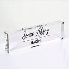 Defne Store Özel Isimlik Plakaları CLK-395, Sanatbloğu Şeffaf Akrilik Cam Üzerinde Masalar Için